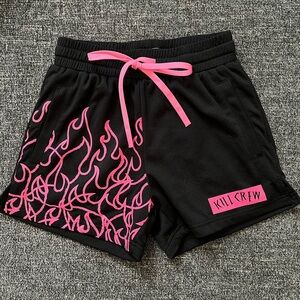 SOLD - Kill Crew Black/Pink Workout Shorts XS